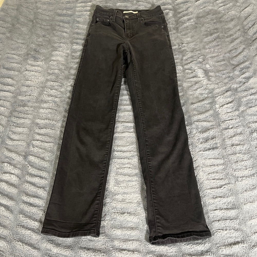 Levis 724 High Rise Straight Jeans Womens 26 Black Denim Pants 18883-0016